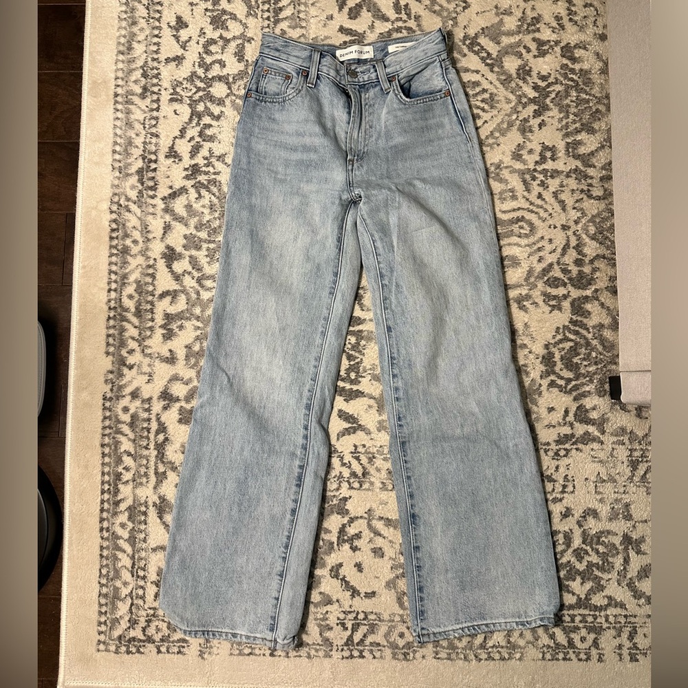 Denim Forum the Farrah Wide Leg Jean